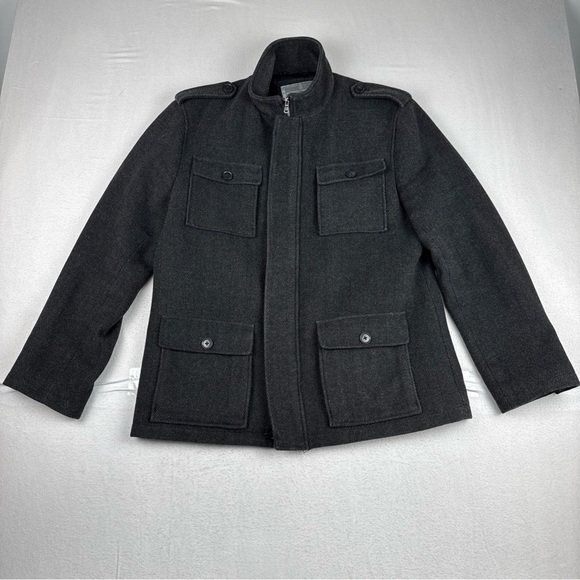 Cardinal Of Canada Other - Cardinal of Canada Mens Dark Gray Herringbone Car Coat Medium Wool Blend Outdoor
